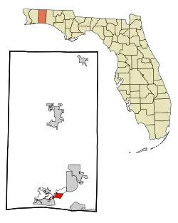 Location in Okaloosa County and the state of Florida