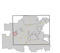 Location in Oklahoma County and the state of Oklahoma.