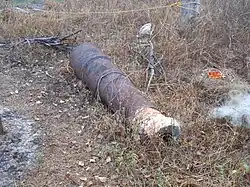 Old cannon that can be seen on the ground at the dockyard