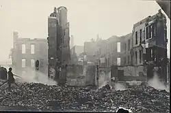 photo of old main after the fire of February 5th 1922.