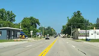 Looking east along US 23 toward Main Street