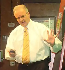 Jim Gandy in the WLTX studio, delivering a weather forecast