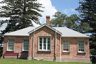 Front of the Onehunga Blockhouse, 2024