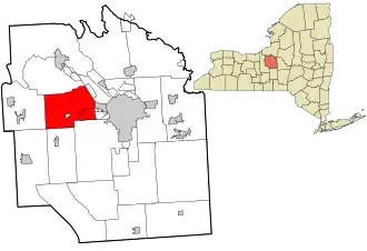 Location in Onondaga County and the state of New York.