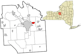 Location in Onondaga County and the state of New York.