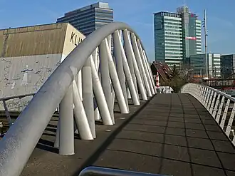 Oosterdoksdraaibrug, with the climbing hall on the left.