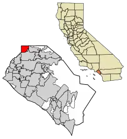 Location of La Habra in Orange County, California