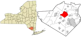 Location of Hamptonburgh in Orange County and the state of New York
