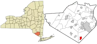 Location in the state of New York and in Orange County