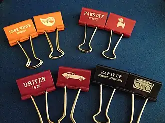 Colorful thematic binder clips