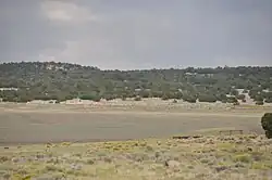 The lake bed today southeast of the village