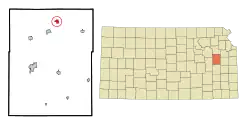 Location within Osage County and Kansas