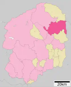 Location of Ōtawara in Tochigi Prefecture