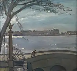 "Bridge by Summer gardens" - oil on canvas