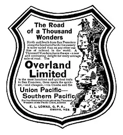 Magazine display advertisement for the "Overland Limited" c. 1905