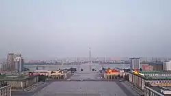 Kim Il-sung Square in the centre of Pyongyang