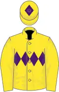 Yellow, purple triple diamond, diamond on cap