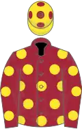 Maroon, Yellow spots, Yellow cap, Maroon spots
