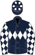 Dark blue, white triple diamond, diamonds on sleeves and cap