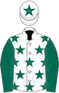 White, Dark Green stars, sleeves and star on cap
