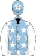 Light blue, white stars, sleeves and star on cap