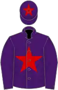 Purple, red star, purple cap, red star