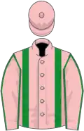 Pink, green braces and seams on sleeves