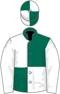 Dark green and white (quartered), white sleeves