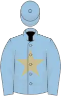 Light blue, beige star