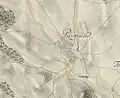 The map of Pázmánd from the First Military Mapping Survey of Austria Empire.