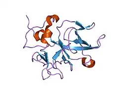 1e7z: CRYSTAL STRUCTURE OF THE EMAP2/RNA BINDING DOMAIN OF THE P43 PROTEIN FROM HUMAN AMINOACYL-TRNA SYNTHETASE COMPLEX