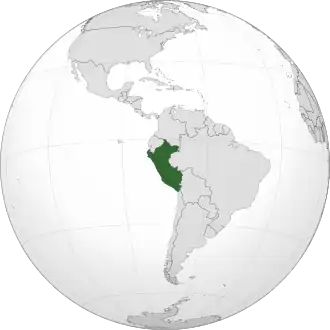 Location of Peru (dark green)