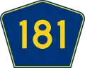 Highway 181 marker