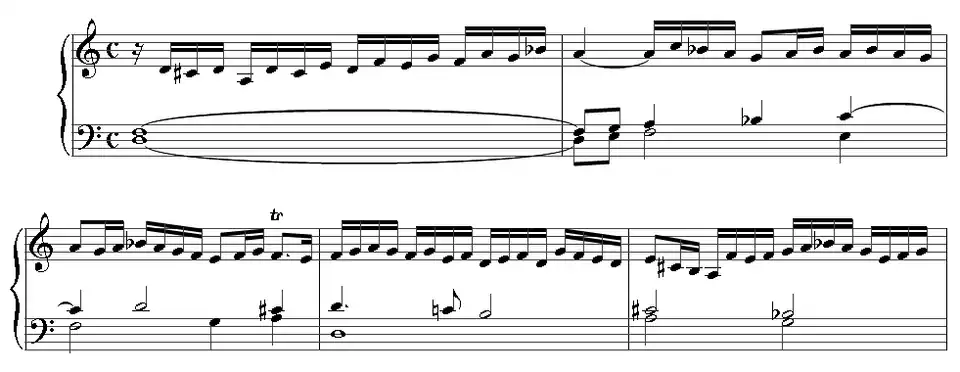 First bars of Wir glauben all an einen Gott.