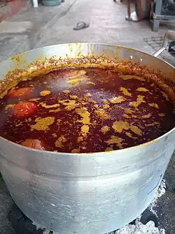 Palm nut soup close up