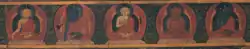 Five Thathagatas painting (Date 1400-1500), Ratnasambhava, Akshobhya, Vairocana, Amitabha, Amoghasiddhi / Himalayan art resources foundation in Nepal