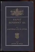 Cover of De Waal's biography of Pope Benedict XV, 1915