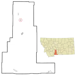 Location of Clyde Park, Montana
