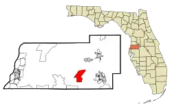 Location in Pasco County and the state of Florida