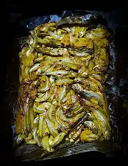 Fish cooked in banana leaves