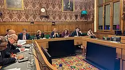 Paul Behrens and Nathalie Pettorelli briefing MPs on the CAN Bill in the House of Commons.