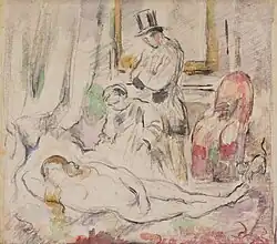 Paul Cézanne's graphite and watercolor version of Olympia.