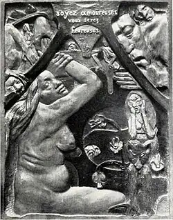 Paul Gauguin, Soyez amoureuses vous serez heureuses, relief, 97 × 75 cm, Museum of Fine Arts, Boston