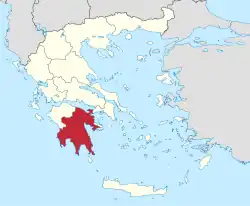 Location of Peloponnese