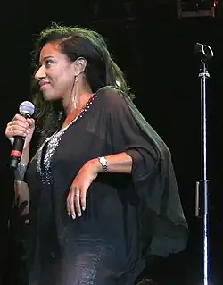 DeMacque performing as part of Pepsi & Shirlie at the Liverpool Echo Arena, 25 June 2011