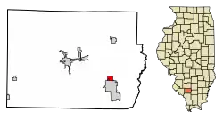 Location of St. Johns in Perry County, Illinois.