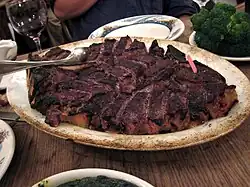 Steak served at Peter Luger