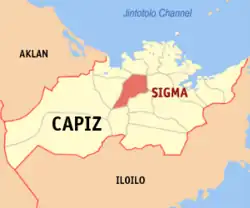 Map of Capiz with Sigma highlighted