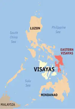 Map of the Philippines highlighting Eastern Visayas