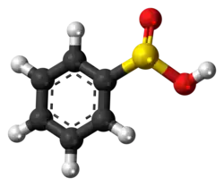 Ball-and-stick model of the phenylsulfinic acid molecule
